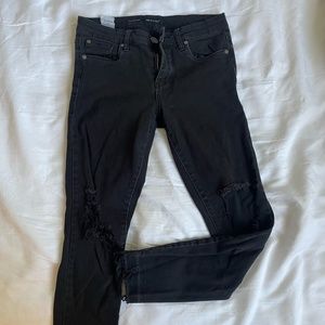 Black Knee Ripped Skinny Jeans - See Thru Soul